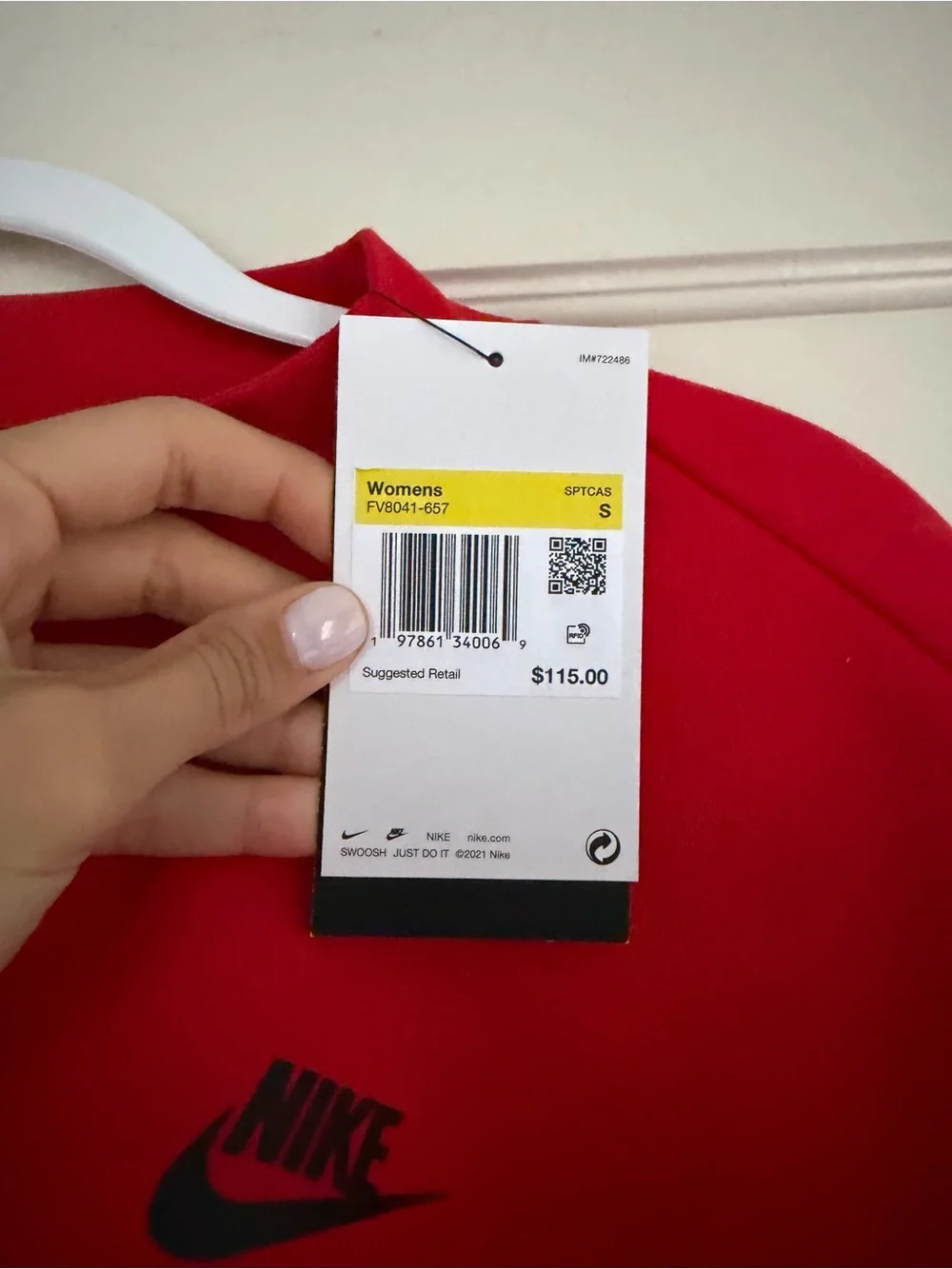 New Red Nike Mock Neck Sweatshirt